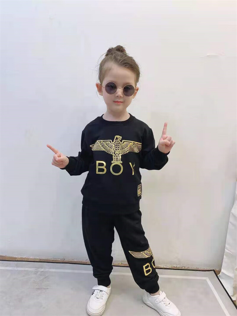 centuryboy童装男童女童春秋儿童纯棉卫衣运动套装老鹰中大童加绒运动