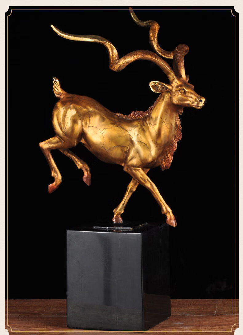 莲善堂全铜领头羊摆件生肖羊家居客厅玄关装饰品公司办公室摆设商务