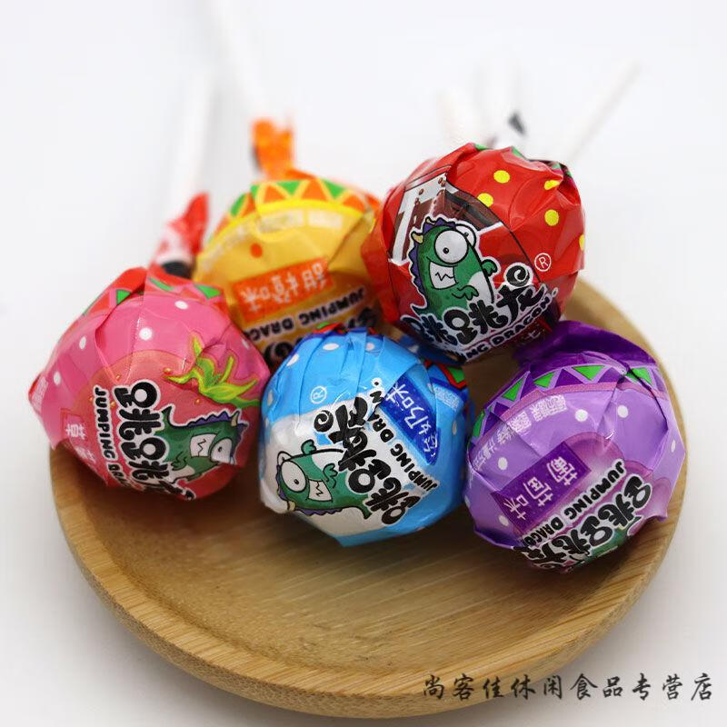 晨臻 跳跳龙棒棒糖水果多口味散装500g约40支节休闲零食糖果扎婚车