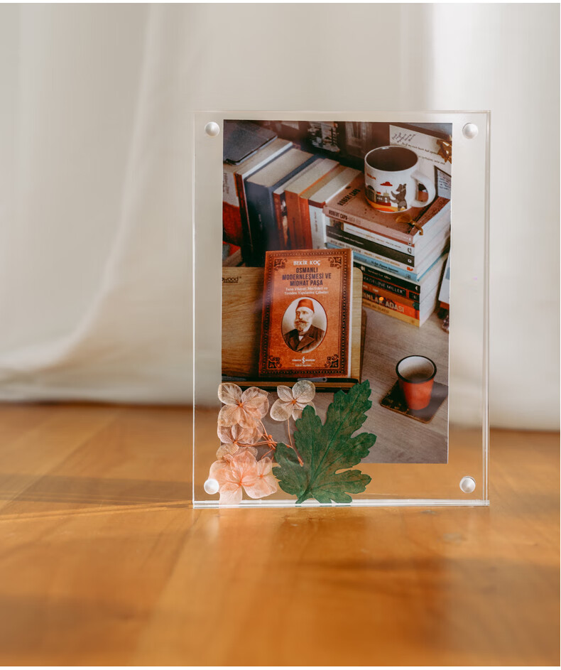 正方形亚克力照片墙照片卡亚克力透明水晶相框小摆台56寸洗照片双面