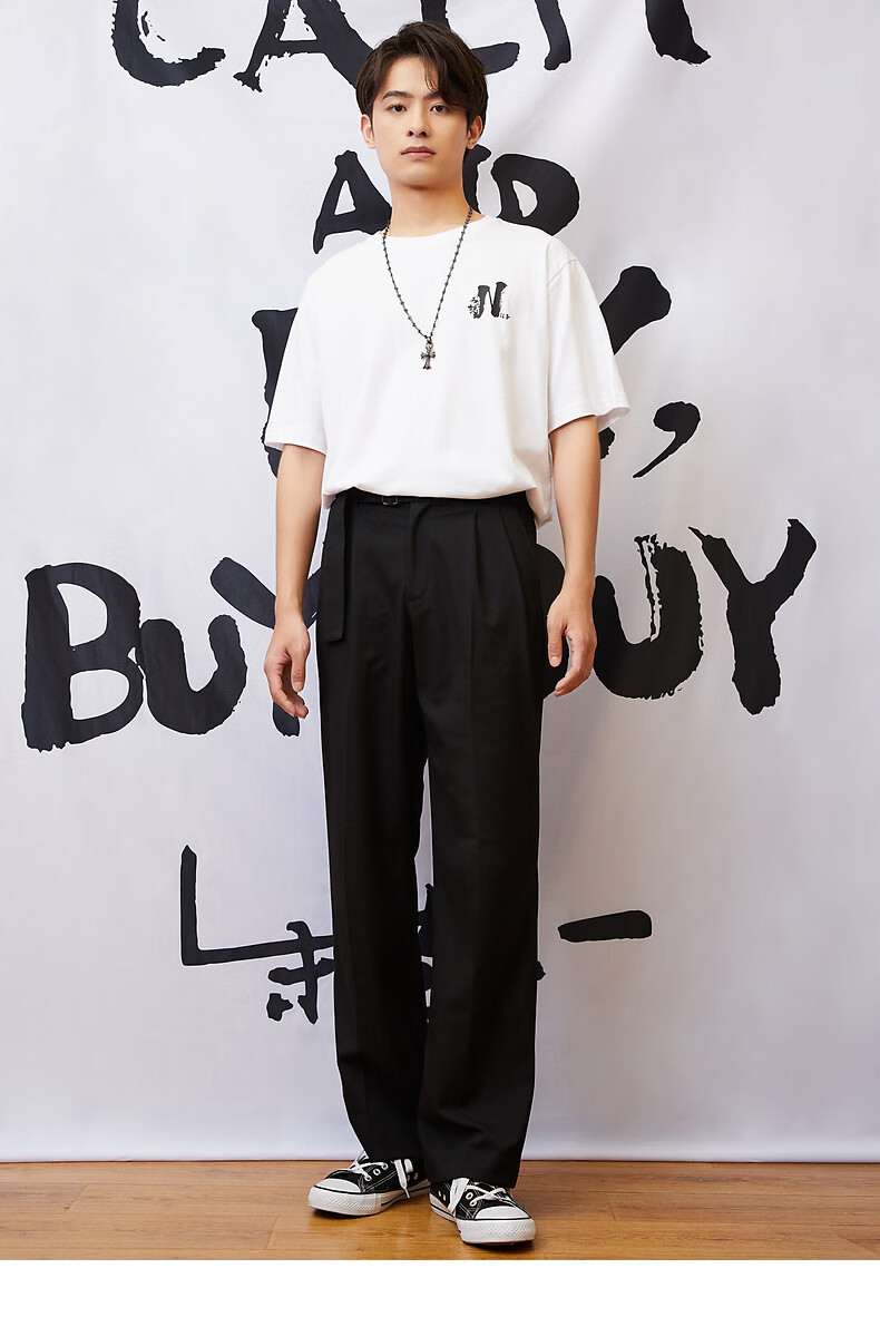 spao朱敬一联名2022年初秋新款情侣款宽松休闲短袖t恤 黑色 175/96a/l