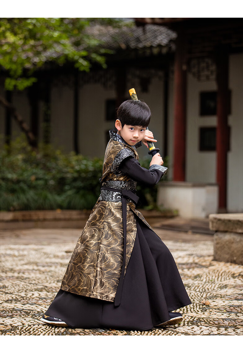 德威尼汉服古装加厚儿童国学唐装男童秋冬季侠客公子少爷服帅气武侠