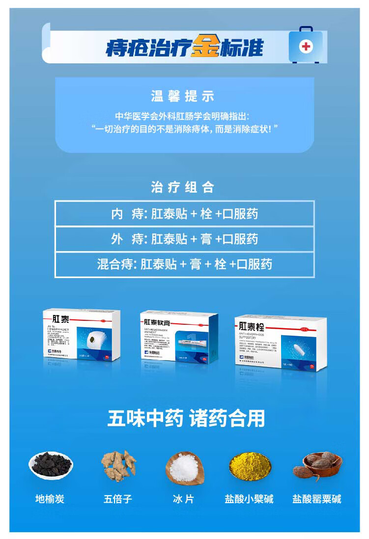 清热解毒 凉血止血 肚脐贴 内痔 外痔 混合痔 肛泰贴4片