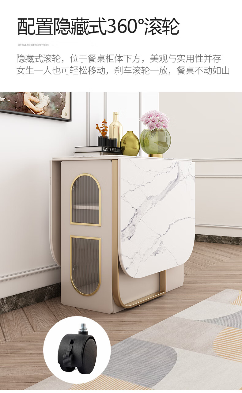 升级新款多功能壁挂式变形折叠餐桌轻奢家用小户型餐桌可折叠伸缩收纳