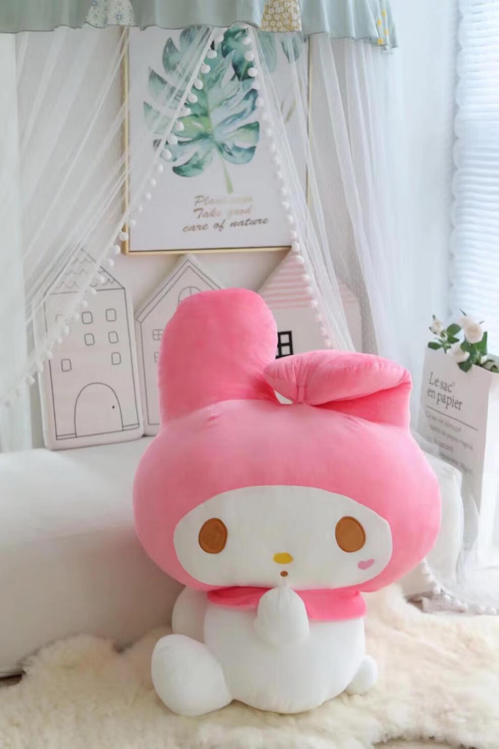 ins少女心大号美乐蒂公仔超软玩偶毛绒娃娃床上睡觉抱枕夹腿陪睡娃娃