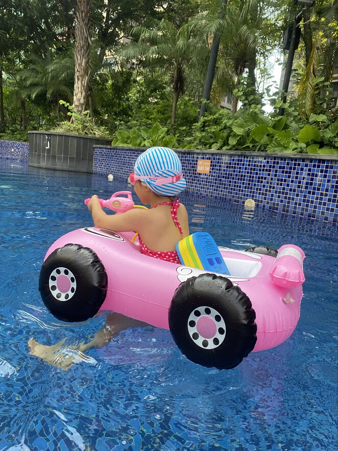 充气船儿童 网红游泳圈卡通儿童游泳船水上充气救生座圈泳池打水仗