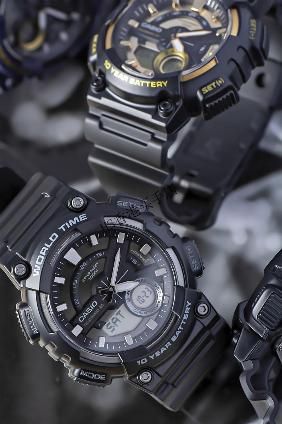 卡西欧 casio手表男士经典复古黑金防水学生表aq-s810w/ aeq-110w aeq