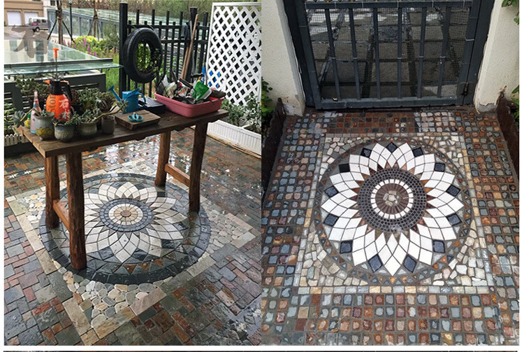 花园地砖庭院砖别墅室外户外花砖天然地面石材花开富贵1