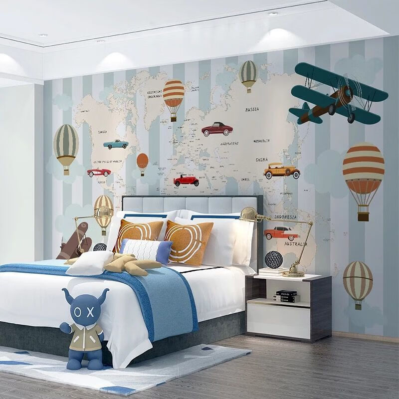 小米mi米家生态家居同款儿童房墙纸女孩卡通男孩卧室背景墙壁画男童