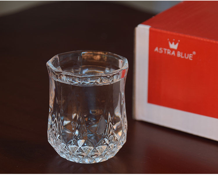 家用精品50毫升一两白酒杯玻璃酒杯一口小酒杯烈酒杯无铅玻璃6个绿洲