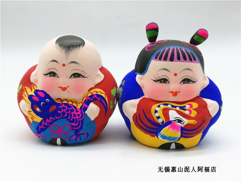 无锡惠山泥人无锡特产惠山泥人阿福龙凤呈祥手工艺精品结婚老外同学