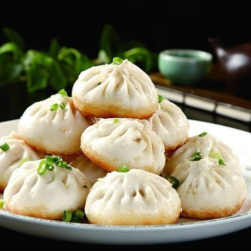蒸煎包杭州风味小笼包鲜肉包子早餐方便快捷蒸煎包子