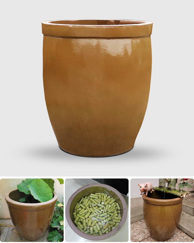 土陶酿酒发酵缸大水缸老式储水陶瓷大号粗陶水缸醋缸酱缸瓦缸 50斤