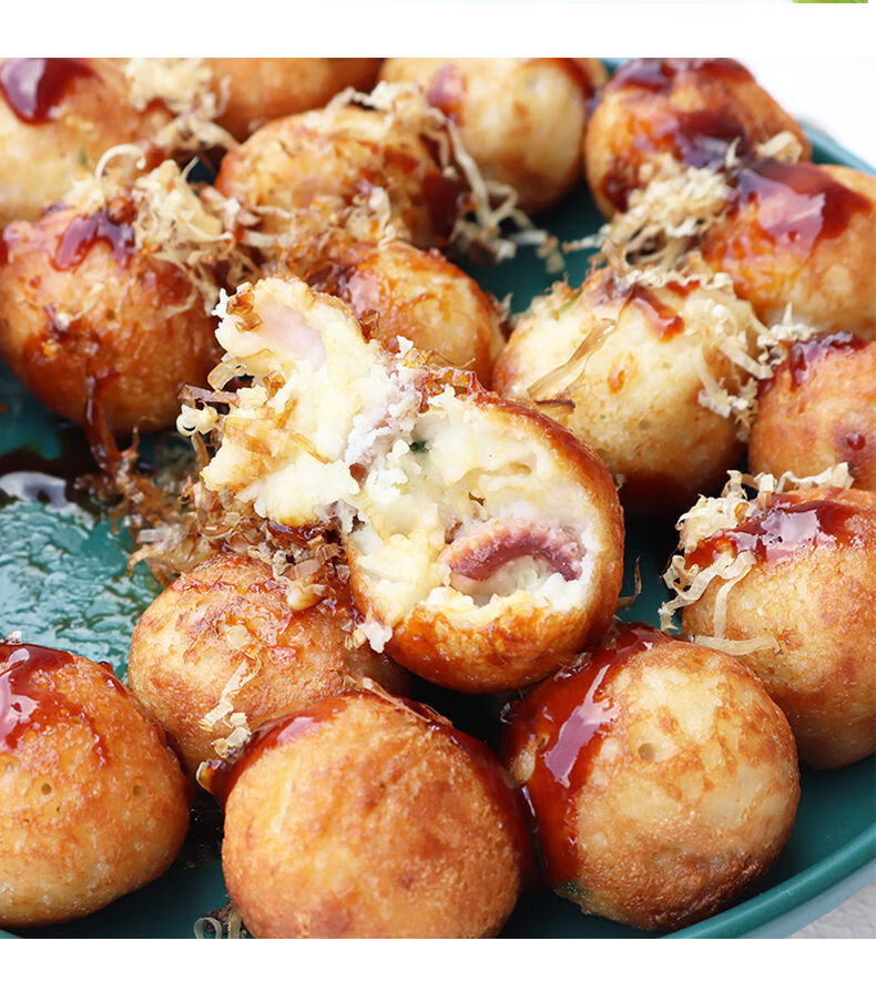 日式速冻东海洋章鱼小丸子大阪烧爆口章鱼丸半成品商用摆摊1kg/包 东