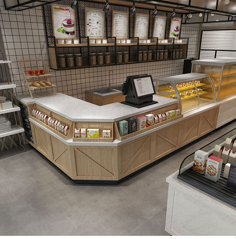 【厂家直营】定制商用面包店转角吧台收银台柜台小型店铺简约甜品店