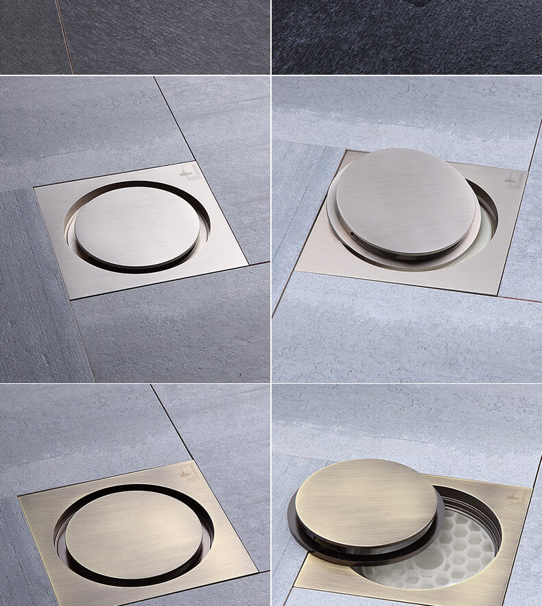 潜水艇隐形地漏厨房卫生间淋浴房防臭防虫防返味大排量可镶嵌瓷砖大隐