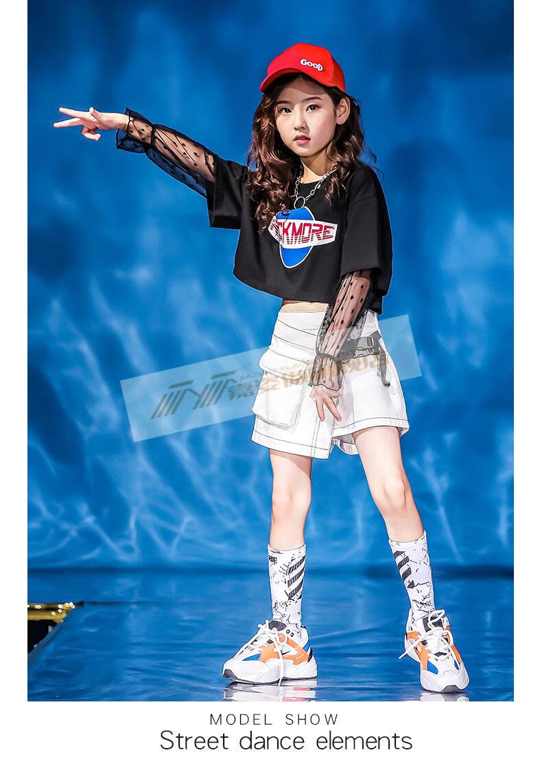 bltced女童走秀潮服儿童模特女孩t台走秀时尚个性演出服潮酷装小学生