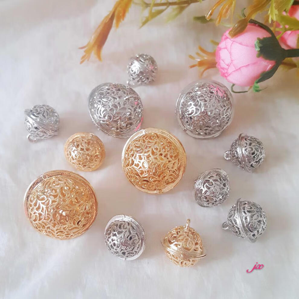 花千骨宫铃diy手链项链饰品配件镂空铃铛包挂链小号金色15mm小号银色