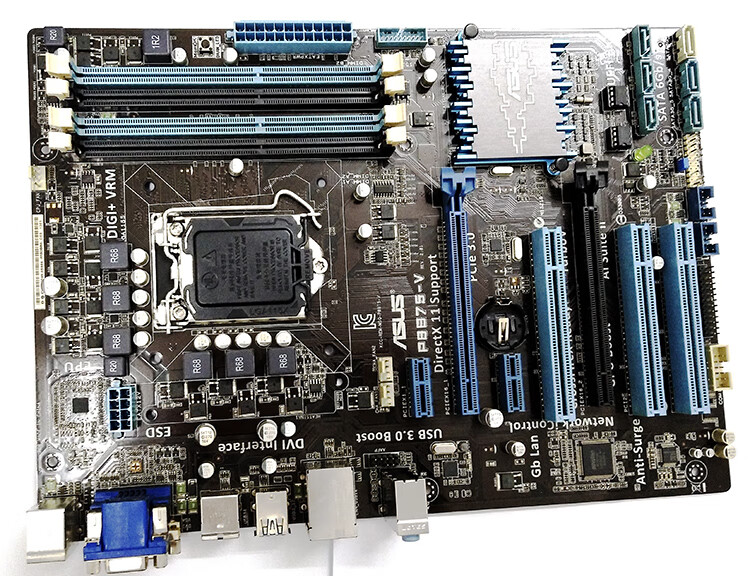 台式电脑/华硕p8z68-v lx主板ddr3 1155针h67大板z77 p8b75-v 深灰色