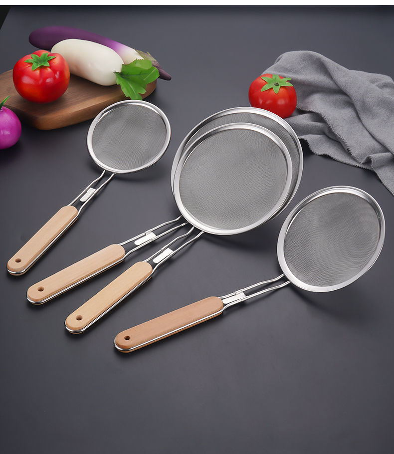 漏勺细网不锈钢家用密网油捞 捞面过滤网勺网漏网筛漏瓢 笊篱油炸网