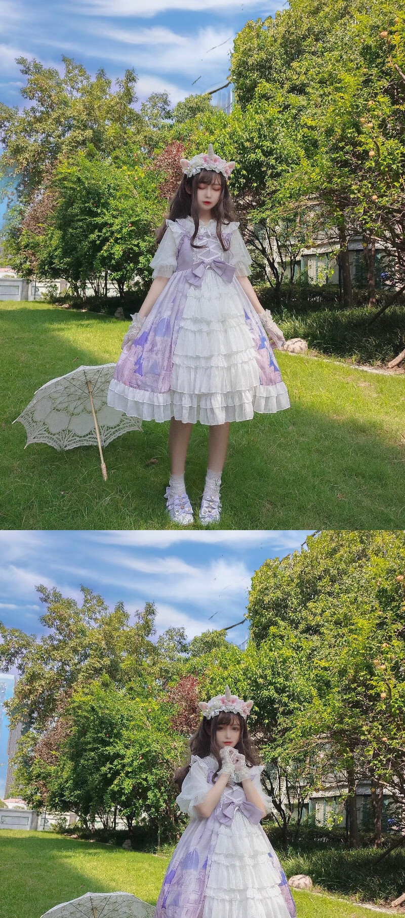 鸿星尔克特价捡漏洛丽塔lo裙超仙的小个子秋装洛丽塔短袖日系裙子小