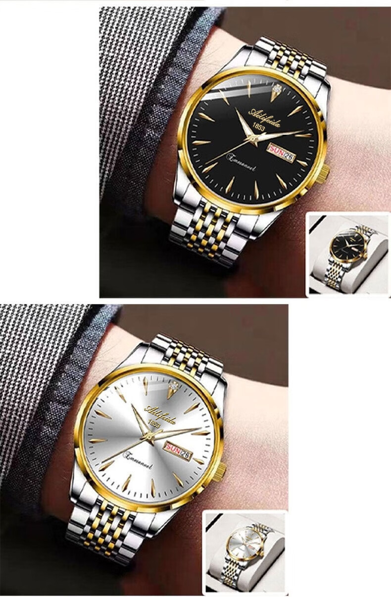 2022年新款 自动表男士手表防水男腕表全自动机械表 白底银边【女款