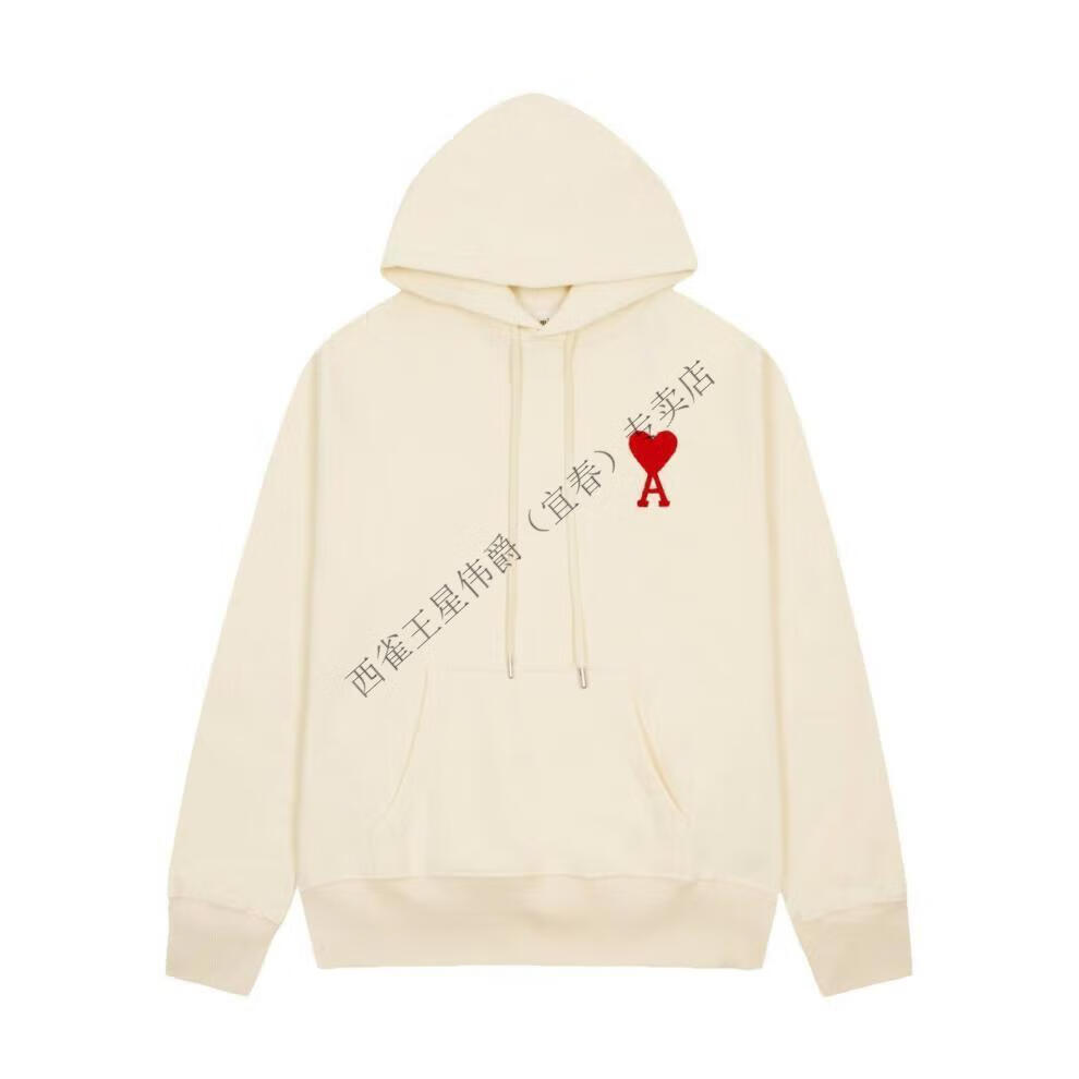ami川久保玲爱心刺绣桃心a连帽卫衣宽松休闲潮牌情侣装长袖男女外套