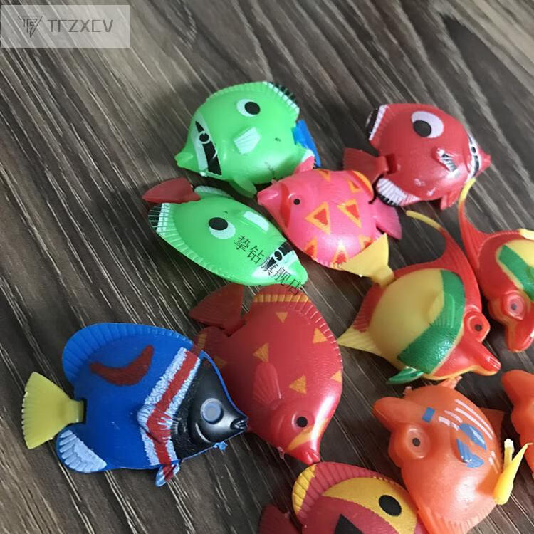 假鱼鱼缸装饰造景漂浮仿真鱼玩具热带模型假鱼塑料鱼会游动的小鱼10条