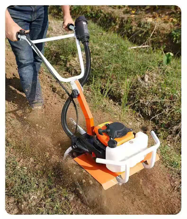 新型微耕机小型山地翻土犁地机耕地锄草汽油开沟旋耕机打田 二冲小