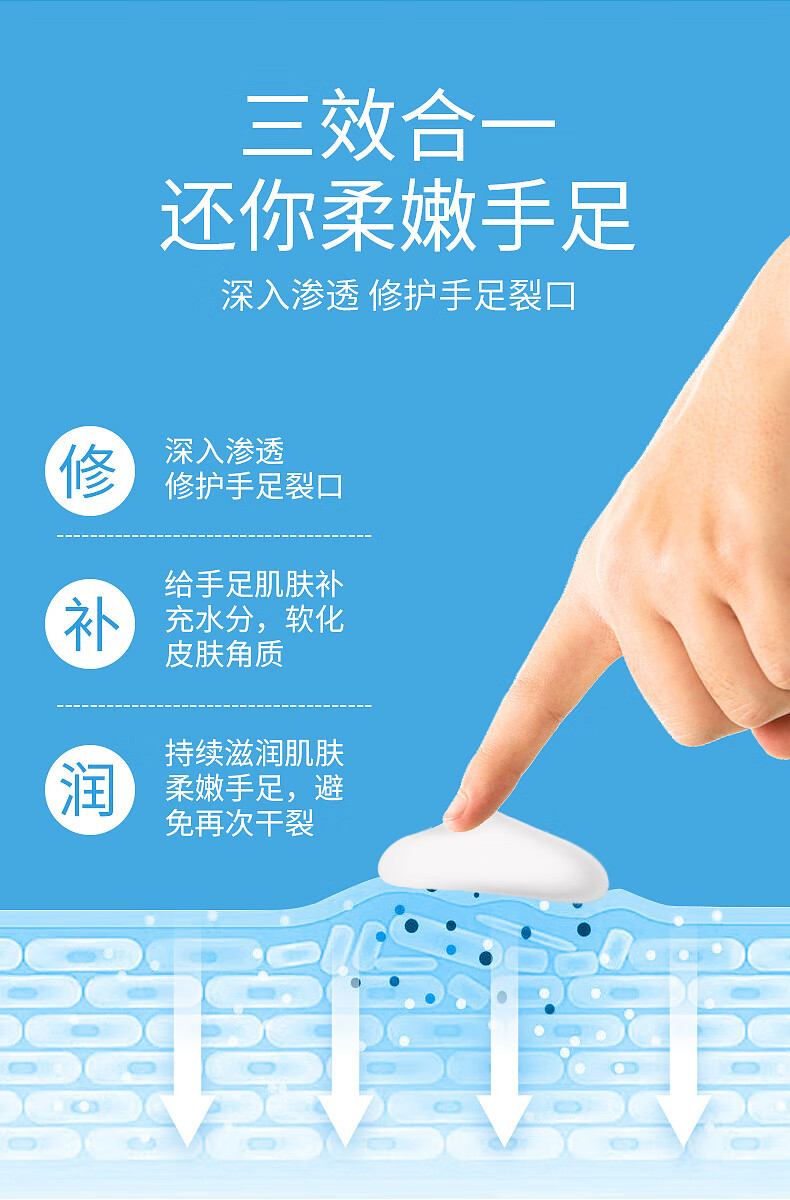 冰王乐施皲裂修护型擦伤口护理软膏50g手脚后跟干裂口龟裂膏脱皮t5
