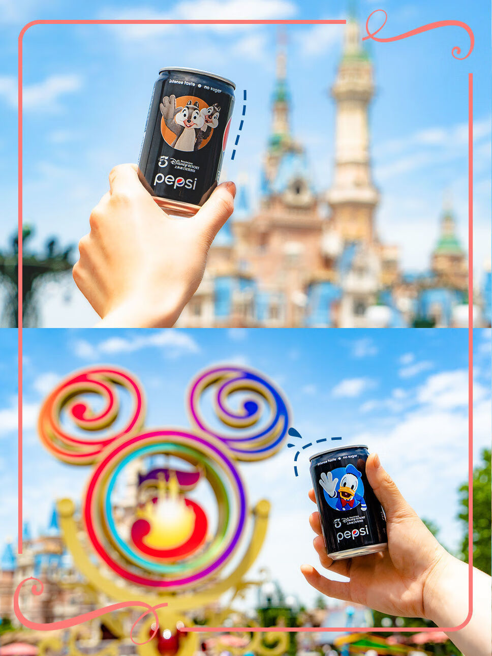 宝力牛上海可乐迪士尼联名mini罐五种图案套装含礼袋迪士尼纪念款2