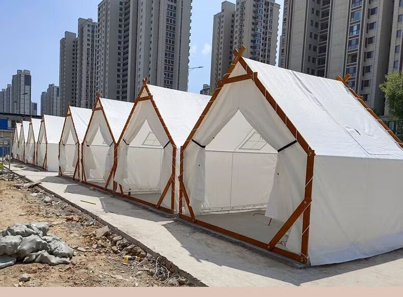 雨网红打卡三角火锅烧烤餐饮轻奢民宿露营营地定制 三角帐篷4m【图片