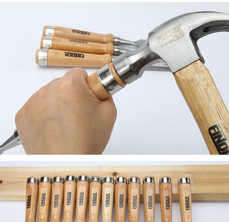 发现者手动匠作工具发现者新款木工凿子6160铬钒钢凿子实榉木柄平凿