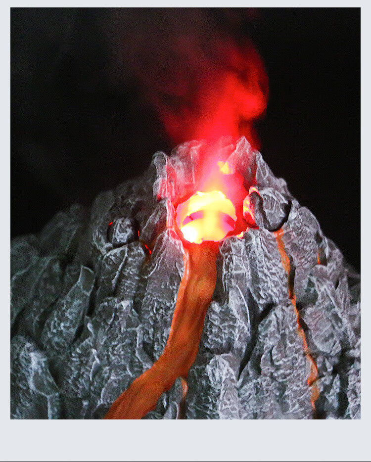 火山喷发玩具模型儿童仿真动物恐龙玩具喷雾火山爆发模型喷发场景男孩