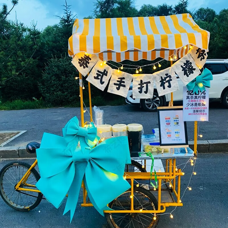 春之韵摆摊挂布网红提拉米苏街边集市甜品店落车后备