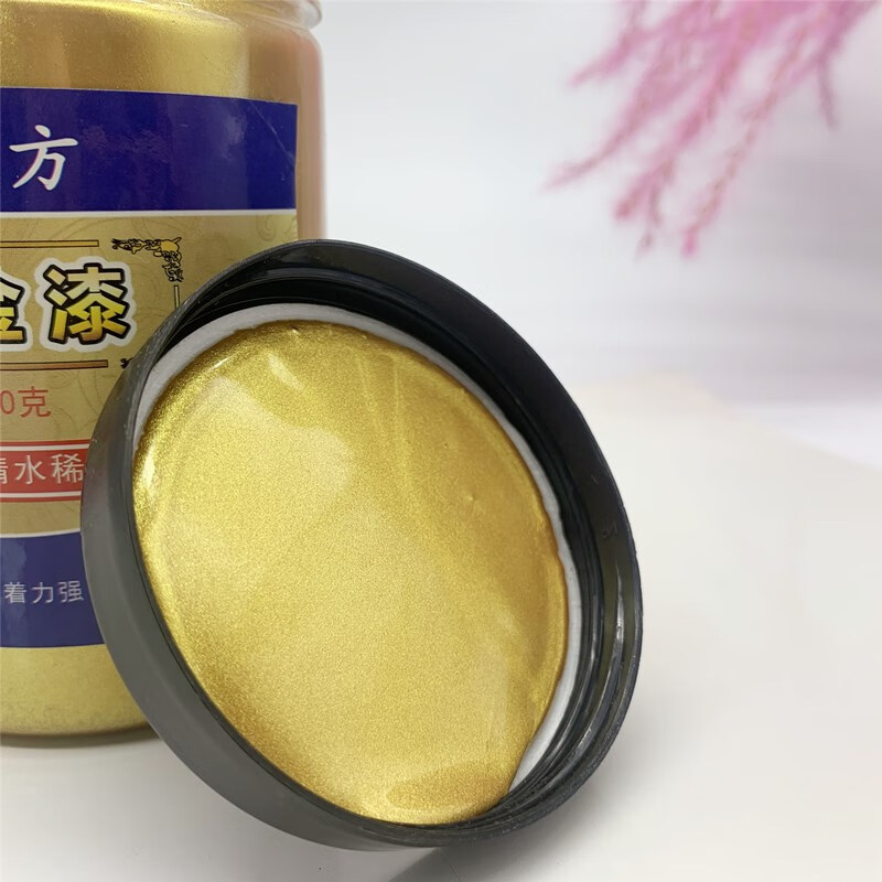 描金色丙烯颜料闪光金粉佛像装修小罐涂料油漆金箔500克水性金漆其他