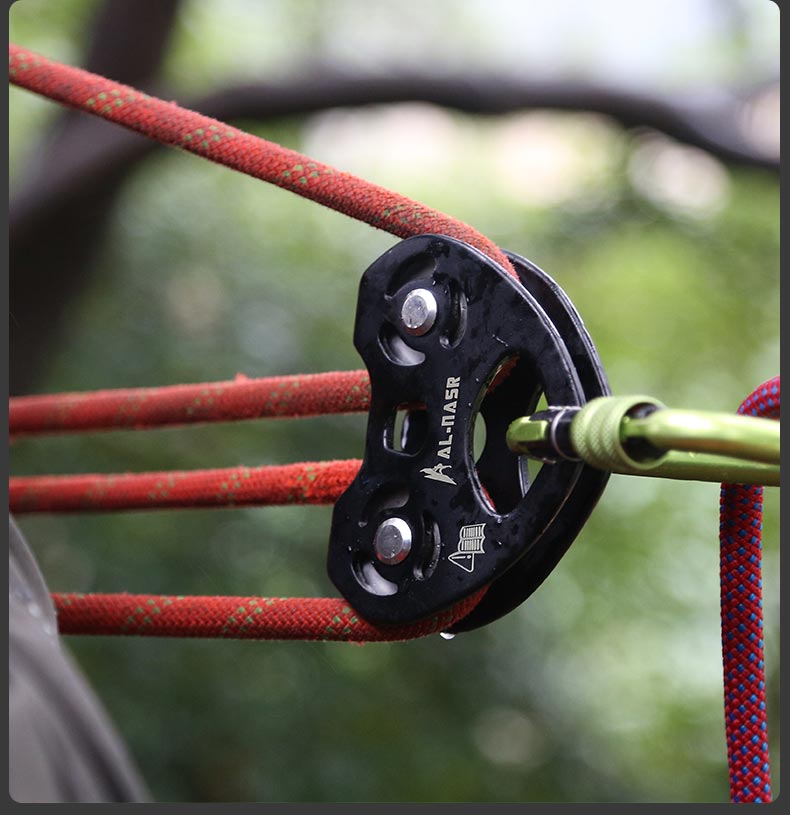 溜索双滑索滑轮组索道滑轮高空运输设备吊运横渡钢缆绳索轴承滑轮金色