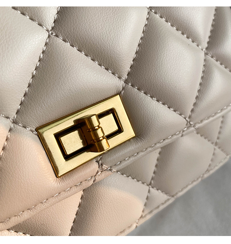 cr包包真皮小香风菱格包包2022新款时尚百搭链条单肩斜挎小包轻奢女包