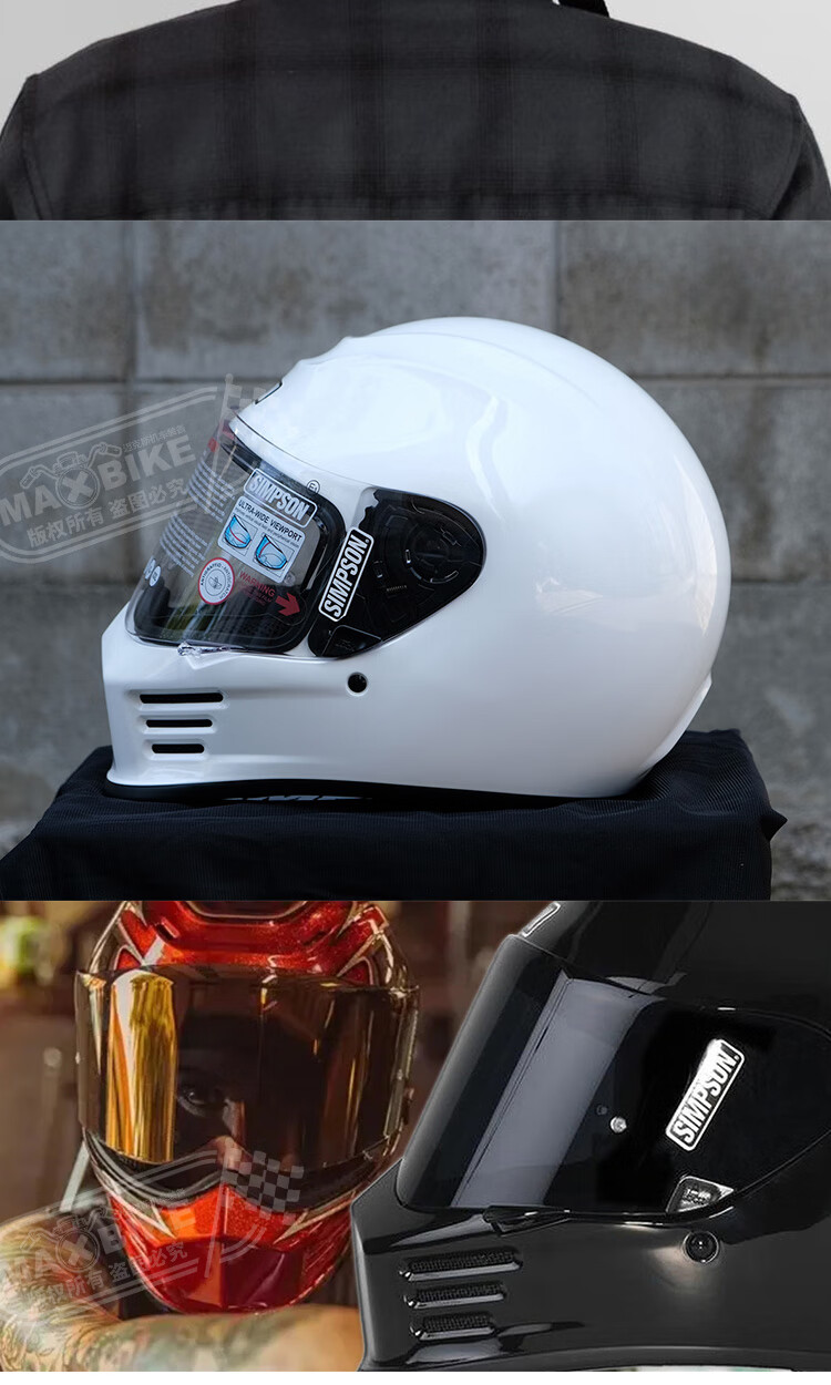 辛普森头盔 sipson辛普森speedbandit极速悍匪摩托机车复古头盔哈雷四