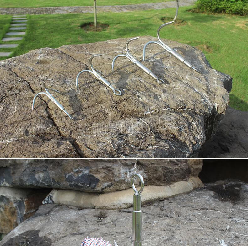 限时秒杀汉鼎大号飞虎爪不锈钢锚钩三爪钩三叉钩小渔船锚水草锚钩水草