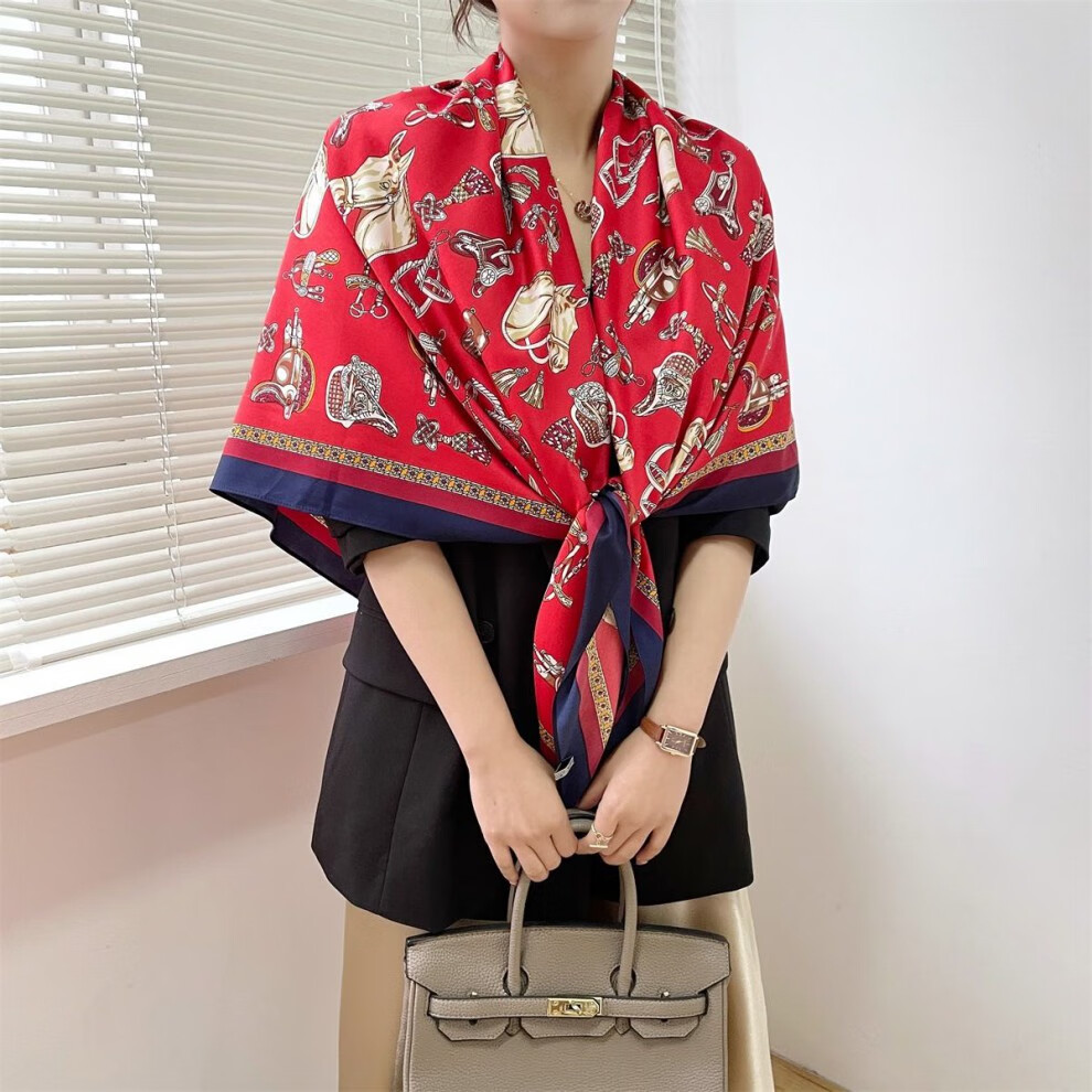 方巾丝巾加长方形超长方形披肩时尚沙滩丝巾秋冬防晒旅游长方形黑色