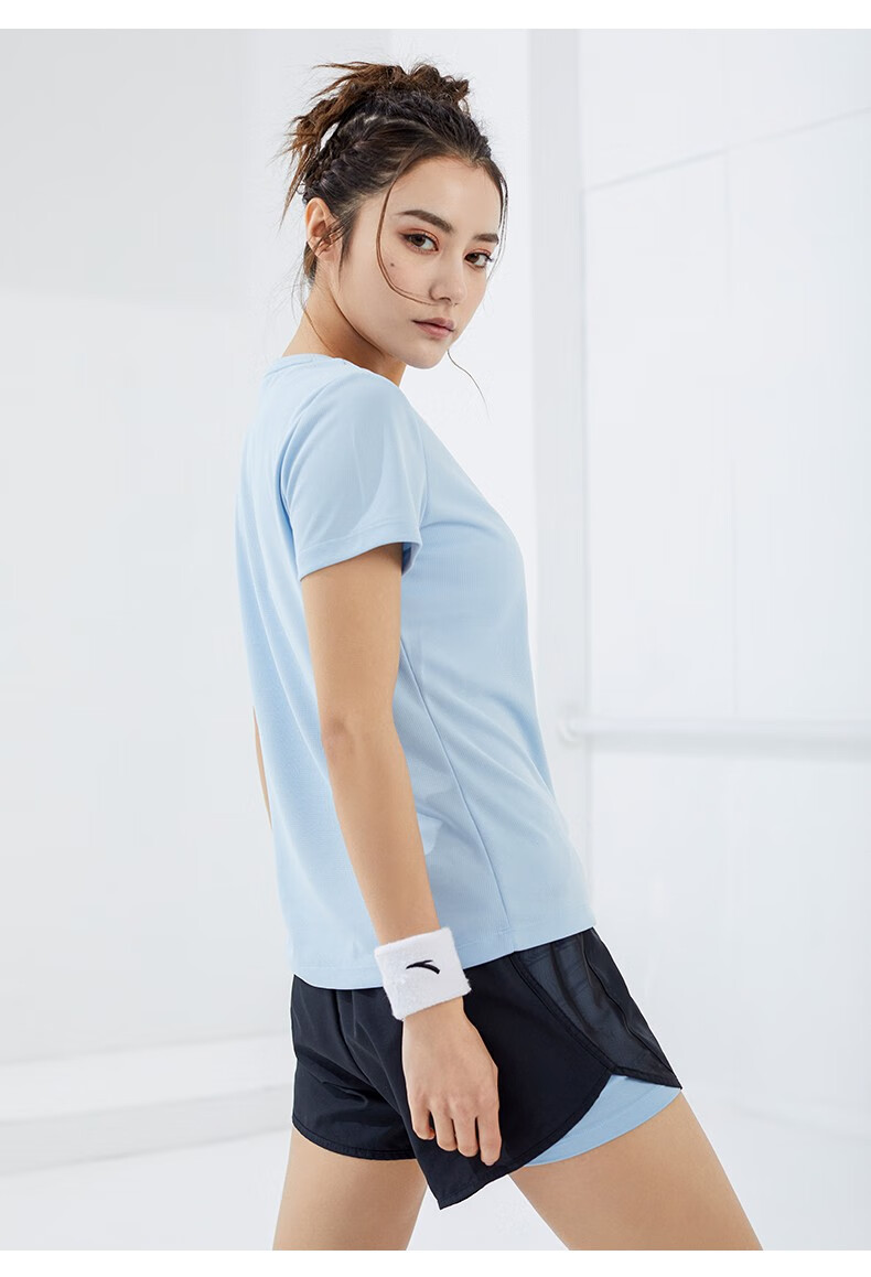 安踏运动套装女运动健身两件套短袖短裤套装2022夏季新款吸湿速干健身
