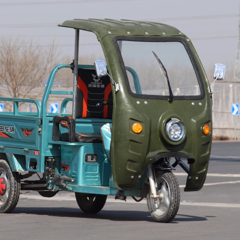 电动摩托车三轮车雨棚车衣加厚三轮车罩 电动三轮车雨棚车篷前车头棚