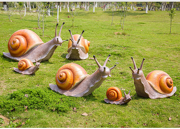 lism 园林景观玻璃钢仿真动物蜗牛雕塑户外大型摆件庭院小区草坪装饰