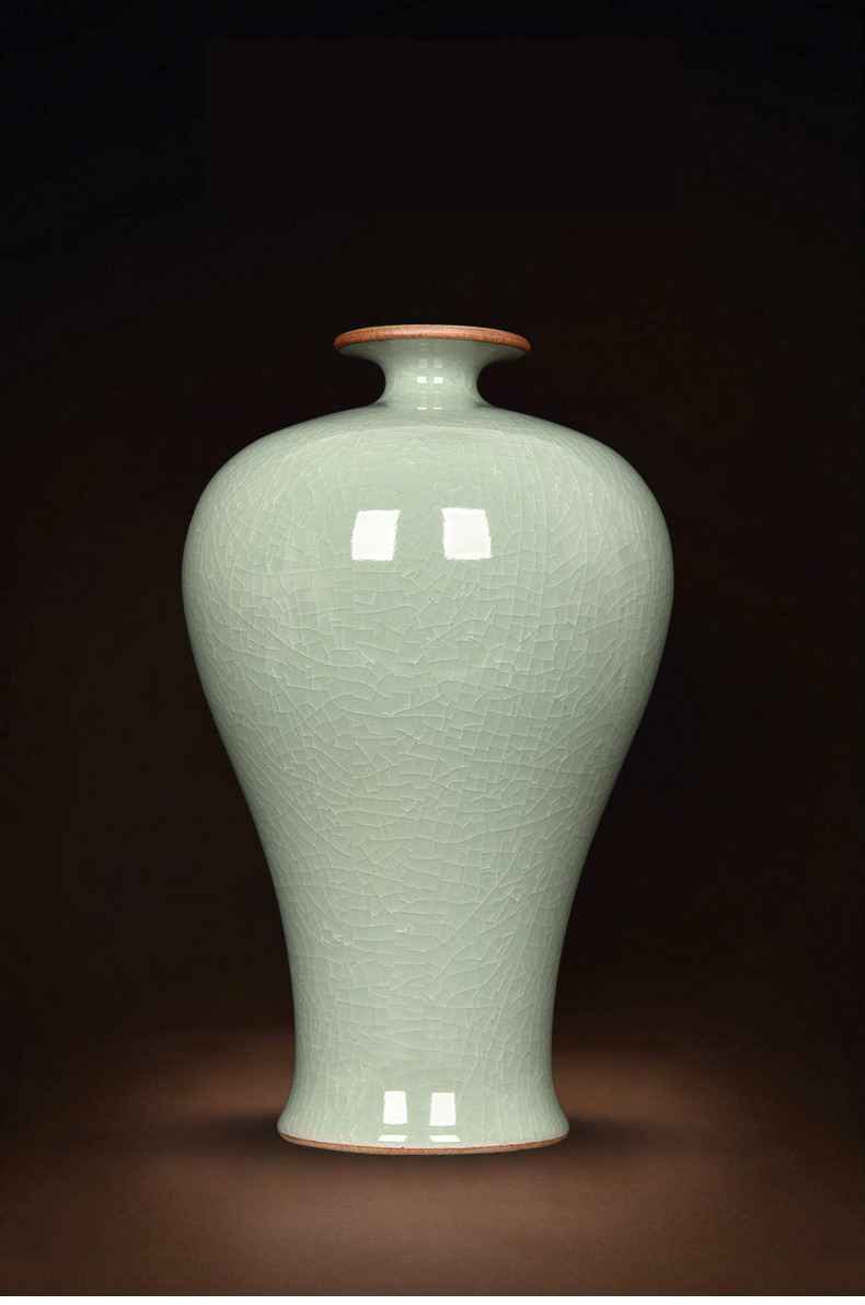 半笙景德镇陶瓷器青瓷花瓶仿古中式客厅电视柜插花装饰品家居瓷瓶摆件