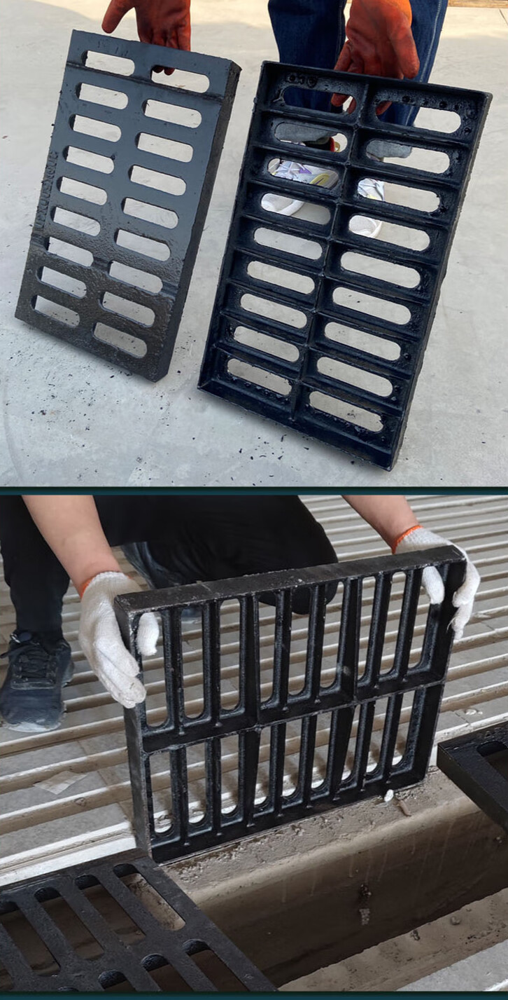 定制铸铁下水道盖板球墨排水沟沟盖板水沟地沟雨水篦子重型格栅铁井盖