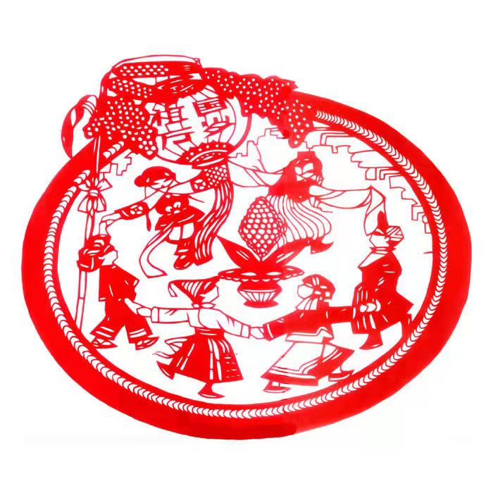 民族团结剪纸 手工剪纸成品 民族团结系列 纸质刻纸中国风学校手工