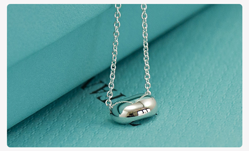 蒂芙尼tiffany豆豆爱心女友礼物925银心形豆豆蚕豆银项链男bean豆果