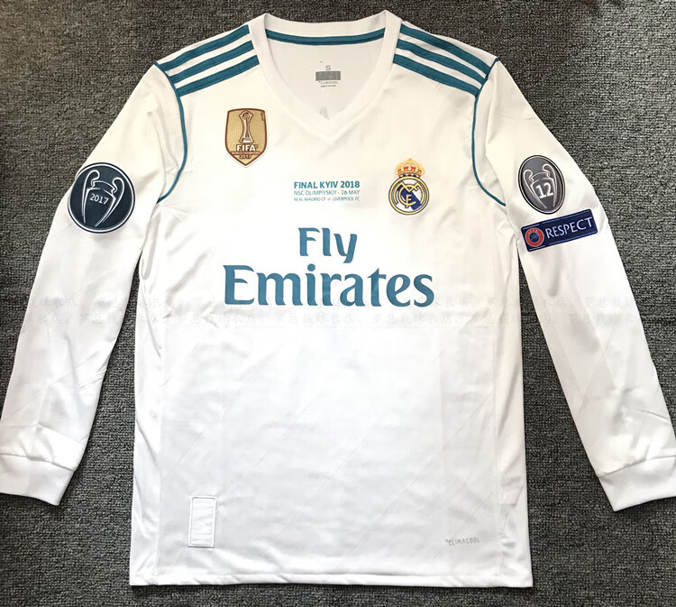 滕讯体育 1718皇马球衣主场欧冠决赛版4号拉莫斯贝尔7号c罗短/长袖