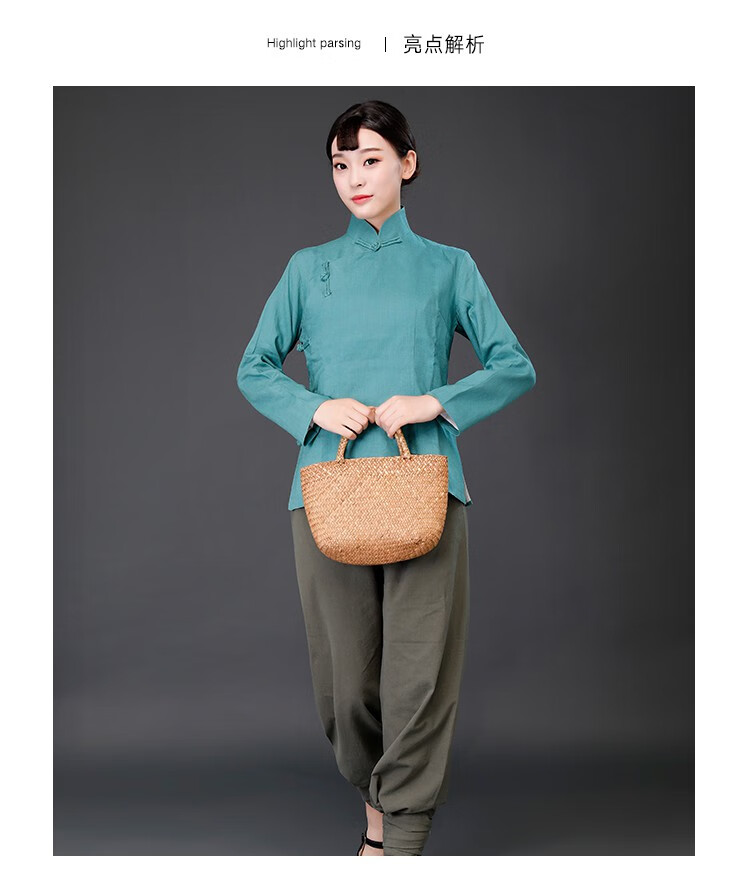 舒弗星影视古装红高粱九儿同款古装棉麻民国女装丫鬟村姑服演出服kkd